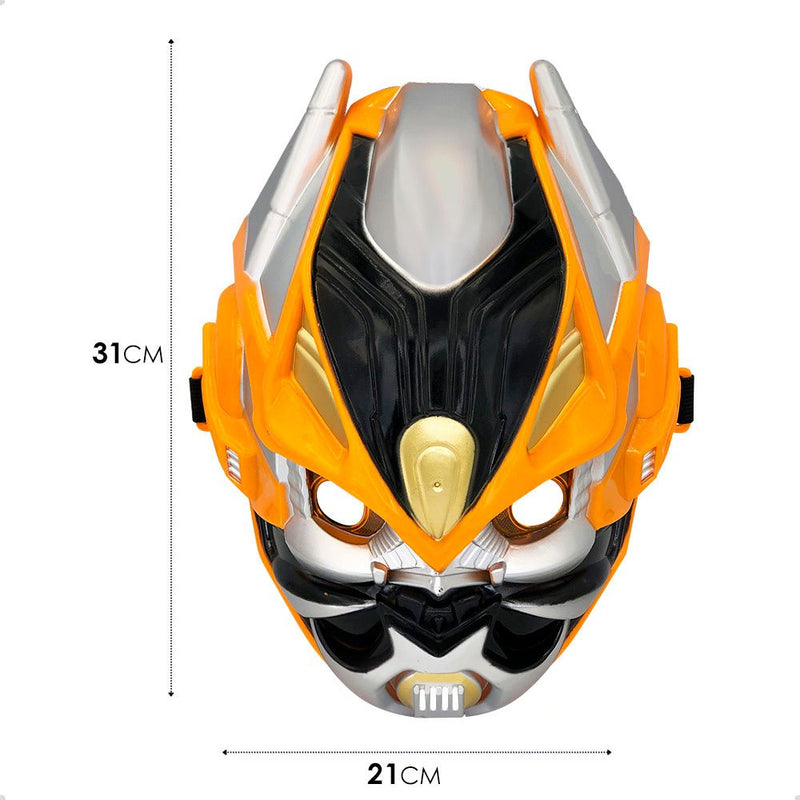 Máscara de Robô Infantil Laranja com Luzes e Sons